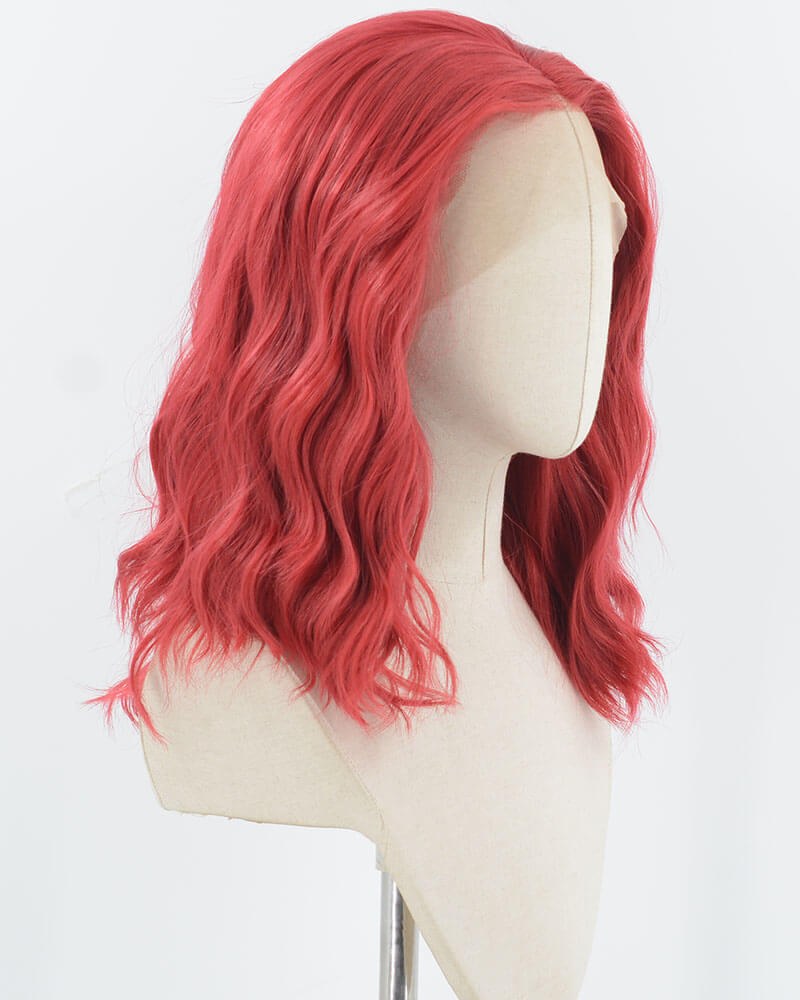 Red Curly Synthetic Lace Front Wig WW912 — view 2