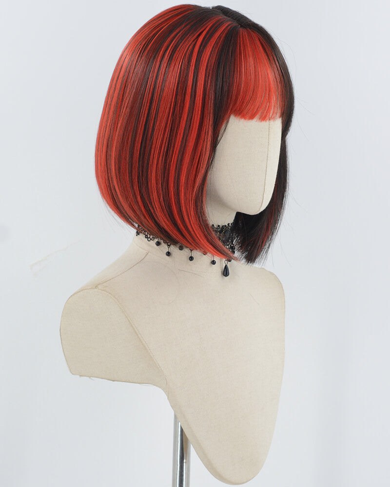 Black Red Short Bob Synthetic Wig HW693 — view 2
