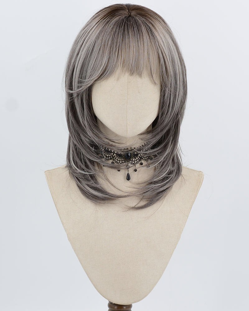 Grey Mixed Synthetic Wig HW781 — view 1
