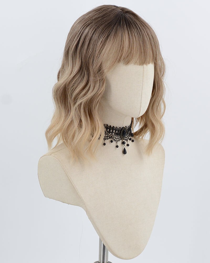 Ombre Blonde Short Curly Synthetic Wig HW786 — view 2