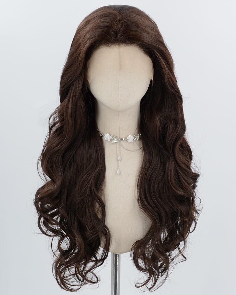 Brown Wavy Synthetic Lace Front Wig WW998 — view 1