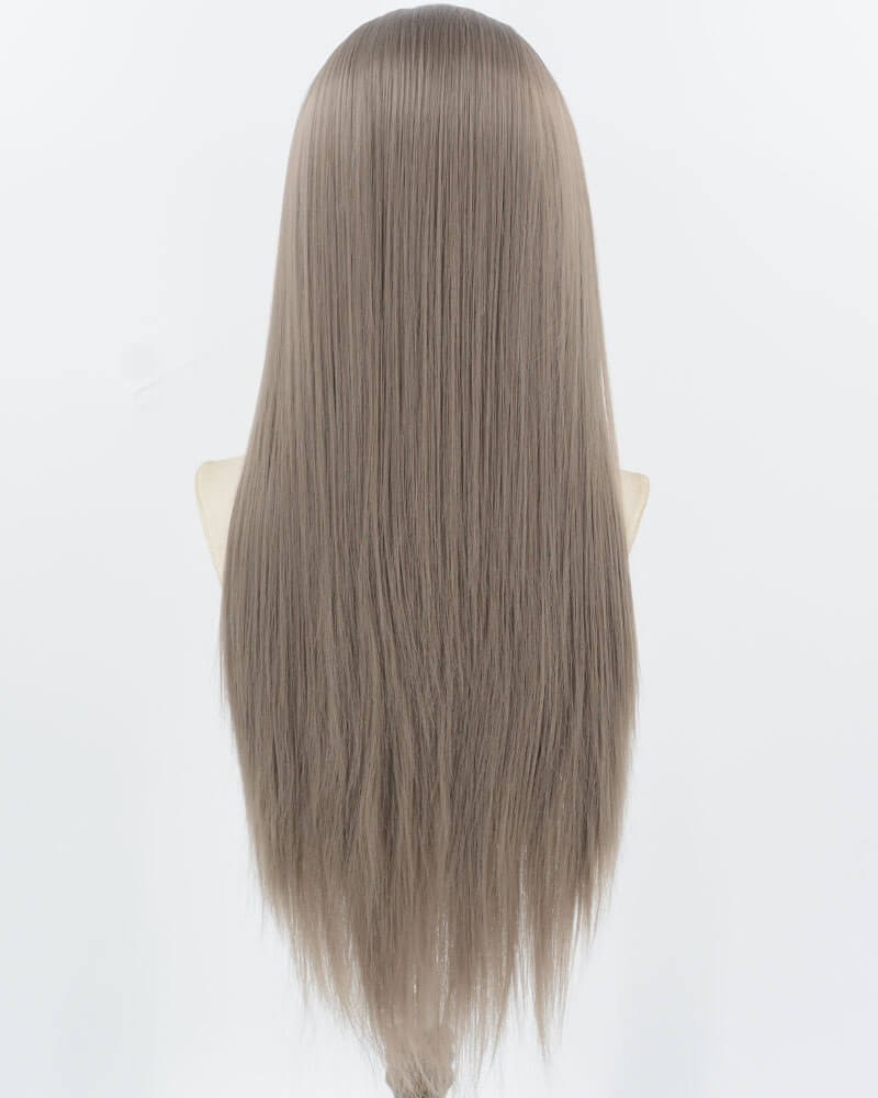 Dark Grey Long Straight Synthetic Lace Front Wig WW916 — view 4