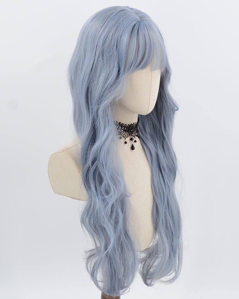 Blue Long Curly Synthetic Wig HW805 — view 2