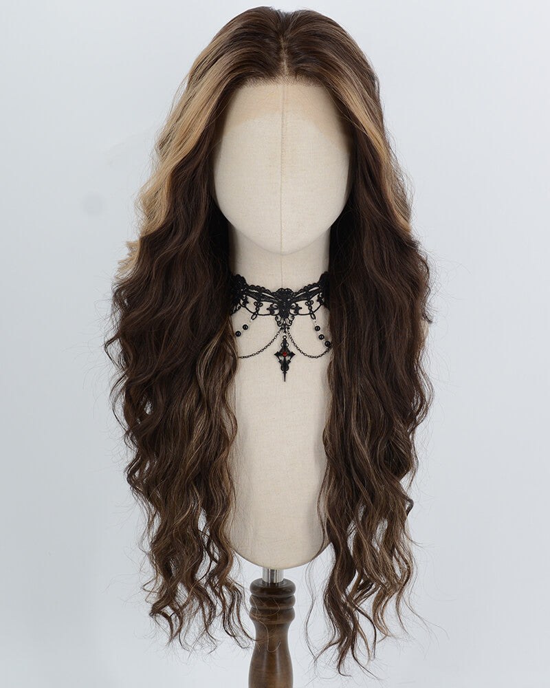 Brown Highlights Blonde Synthetic Lace Front Wig WW1061 — view 1