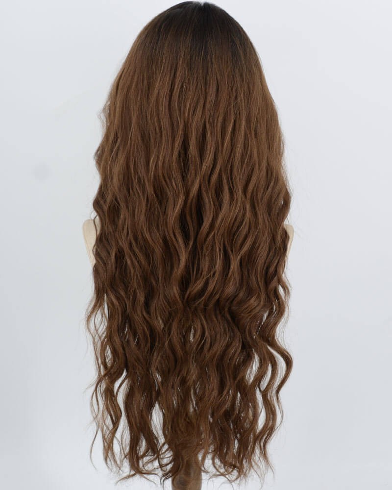 Ombre Brown Curly Synthetic Lace Front Wig WW1053 — view 3