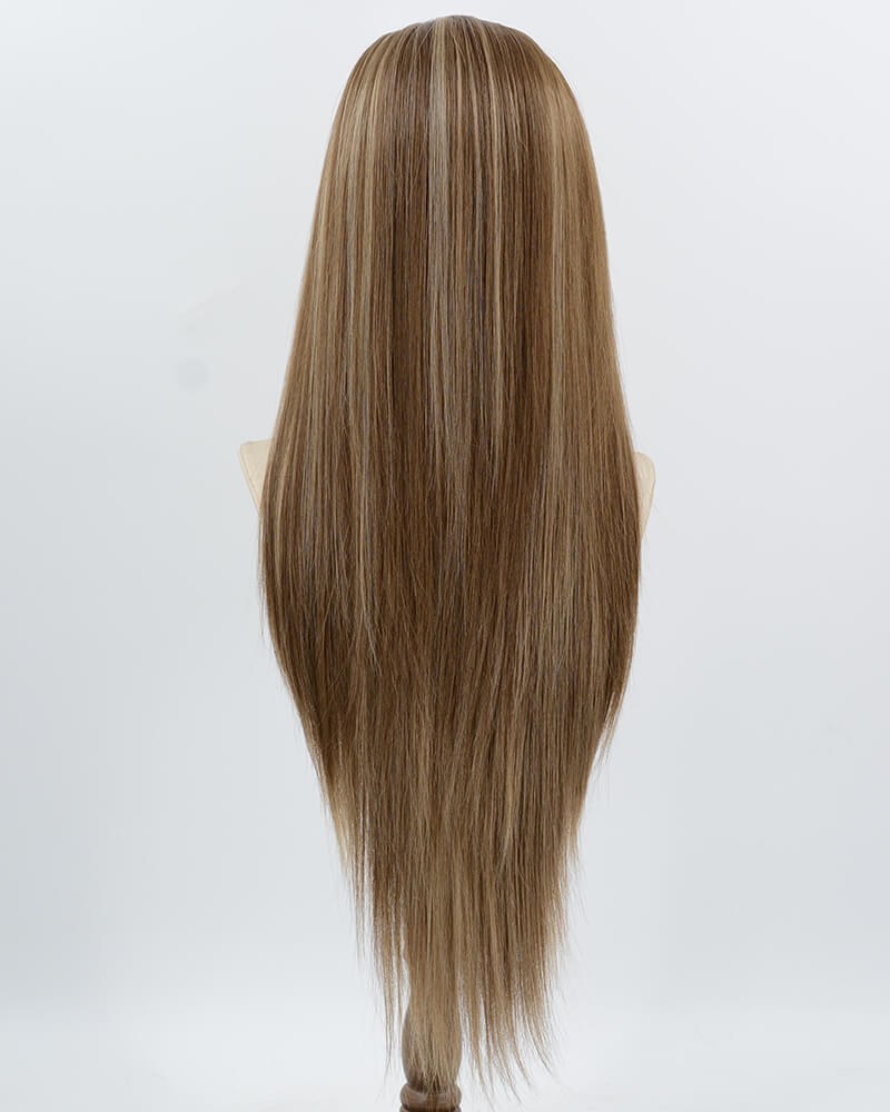 Brown Skunk Stripe Blonde Synthetic Lace Front Wig WW1004 — view 3