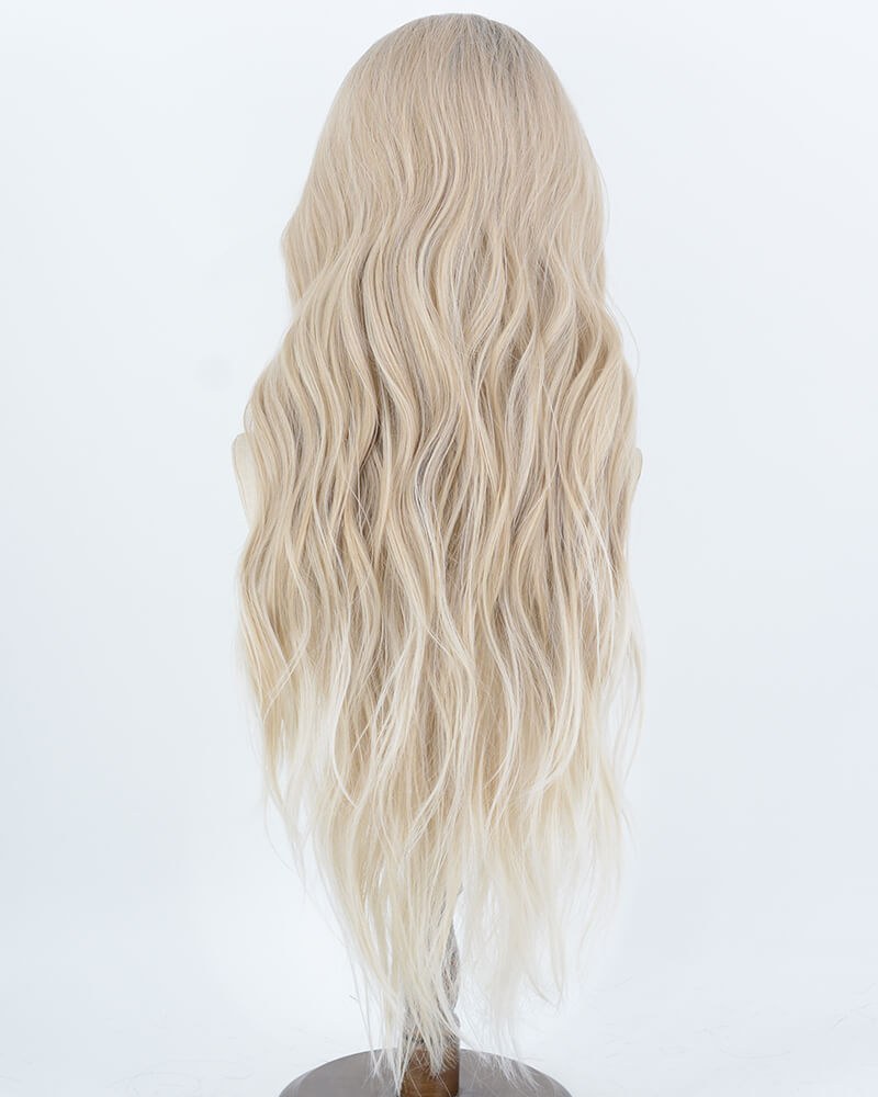 Ombre Blonde Long Wavy Synthetic Lace Front Wig WW1063 — view 4