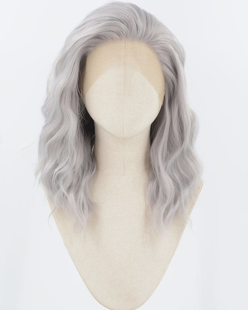 Dark Grey Curly Synthetic Lace Front Wig WW924 — view 1