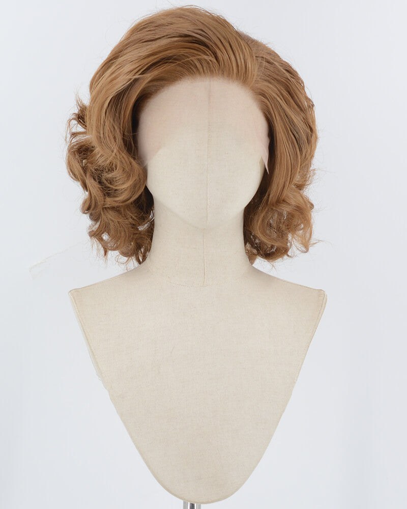 Short Wavy Brown Synthetic Lace Front Wig WW934 — view 1