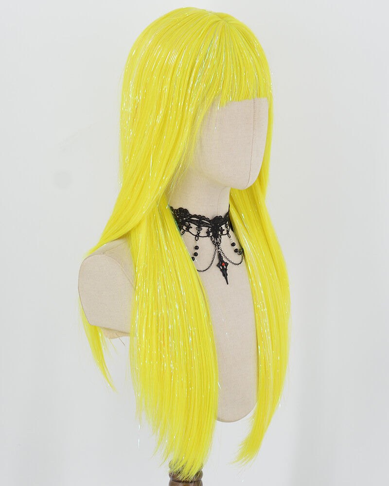 Yellow Tinsel Synthetic Wig HW847 — view 2