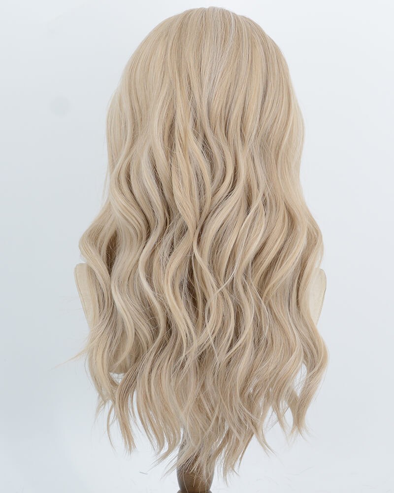 Blonde White Highlights Synthetic Lace Front Wig WW1074 — view 4