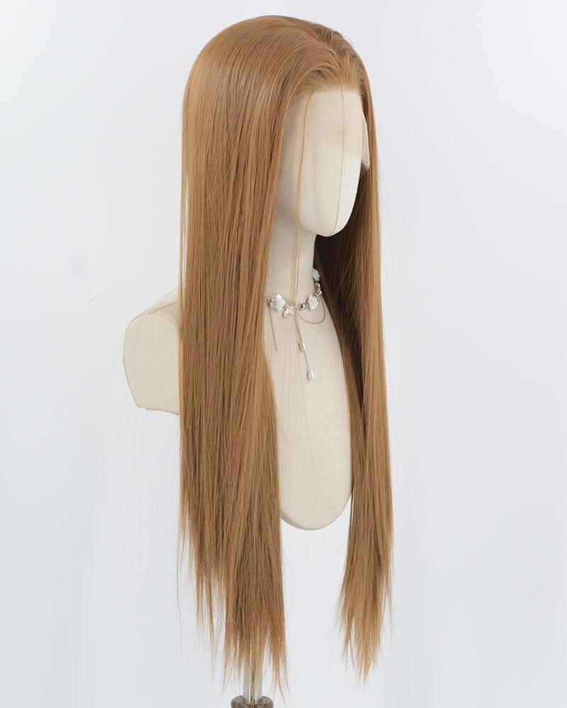Brown Long Straight Synthetic Lace Front Wig WW972 — view 2