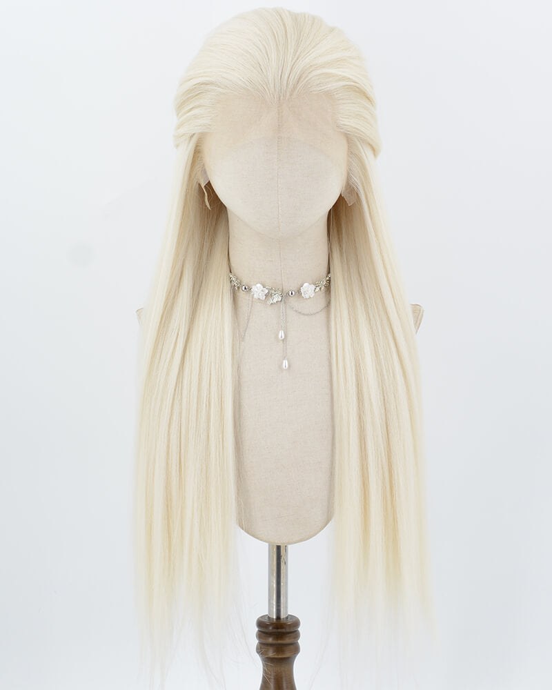 Platinum Blonde Yaki Synthetic Lace Front Wig WW1033 — view 1