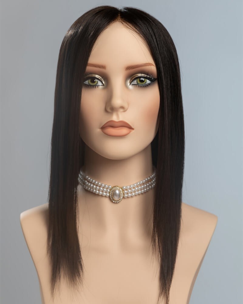 Natural Black Straight Human Hair Wig HT038 — view 1