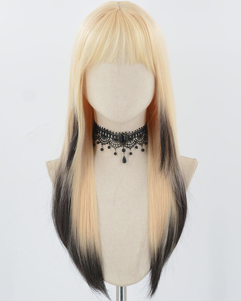 Blonde Ombre Black Synthetic Wig HW651 — view 1