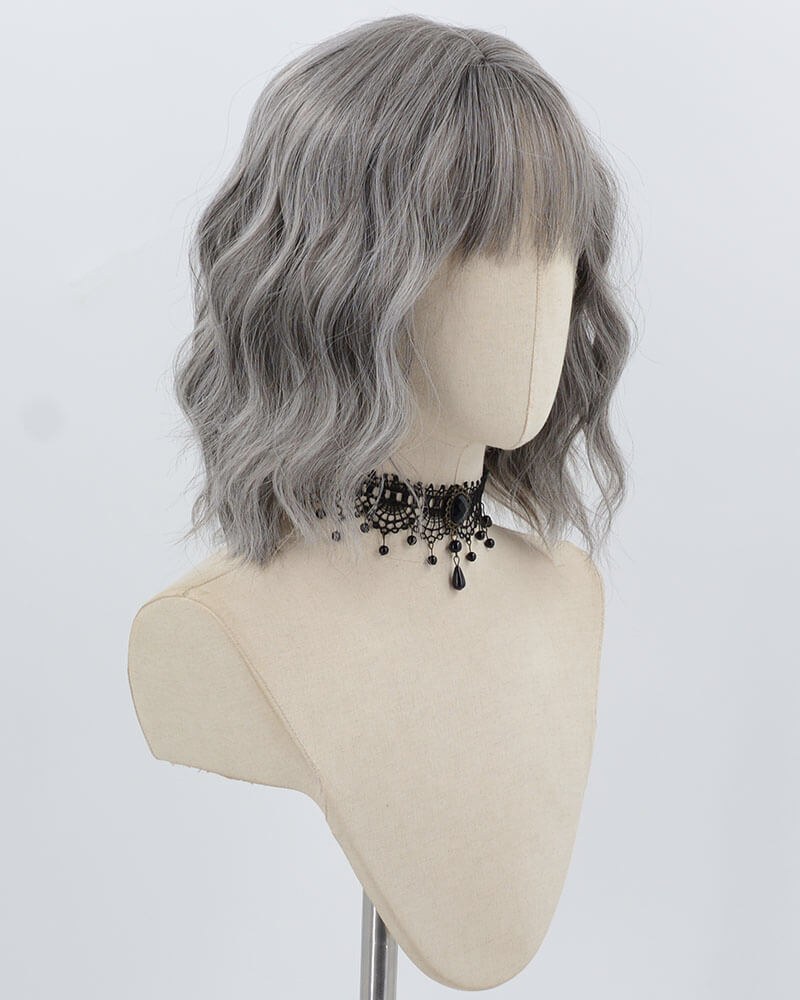 Grey Curly Short Synthetic Wig HW776 — view 2