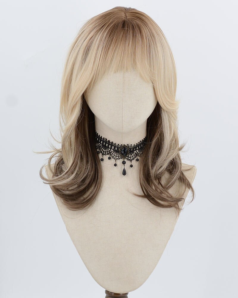 Blonde Ombre Brown Synthetic Wig HW784 — view 1