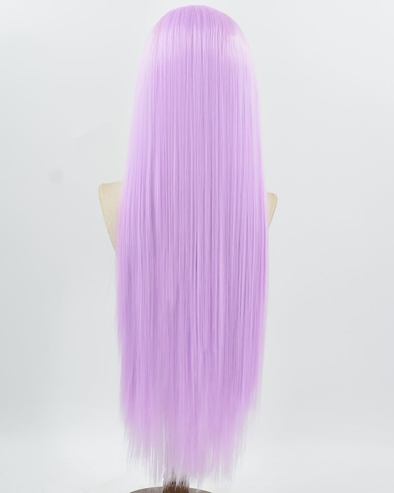 Pastel Purple Long Straight Synthetic Lace Front Wig WW1041 — view 3