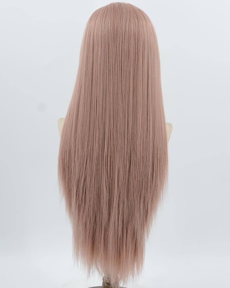 Dusty Pink Long Straight Synthetic Lace Front Wig WW993 — view 3