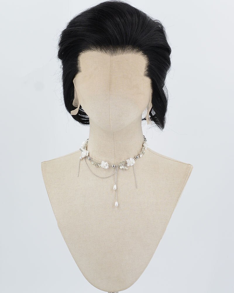 Elvis Black Short Synthetic Lace Front Men's Wig MW043 — view 1