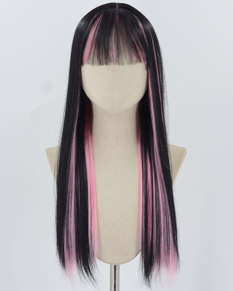 Black Pink Synthetic Wig HW655 — view 1