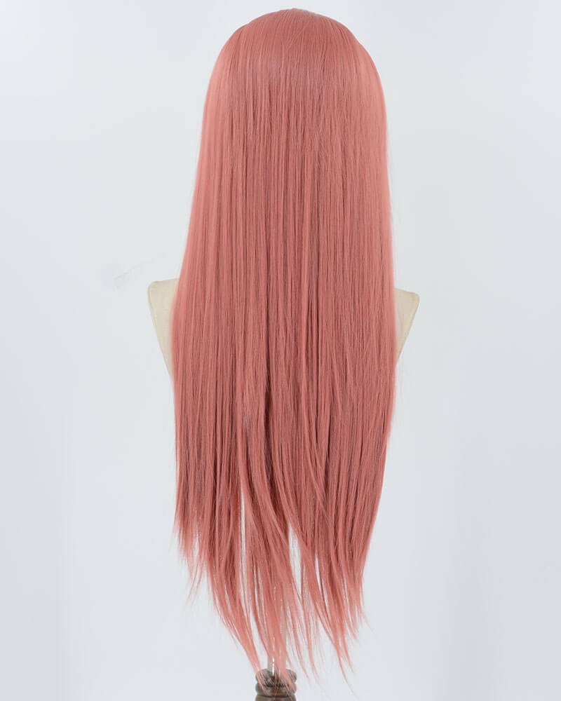 Pink Long Straight Synthetic Lace Front Wig WW1035 — view 3