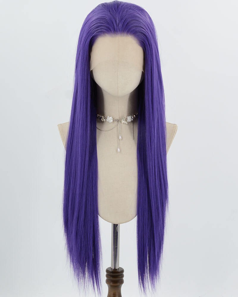 Purple Long Straight Synthetic Lace Front Wig WW980 — view 1
