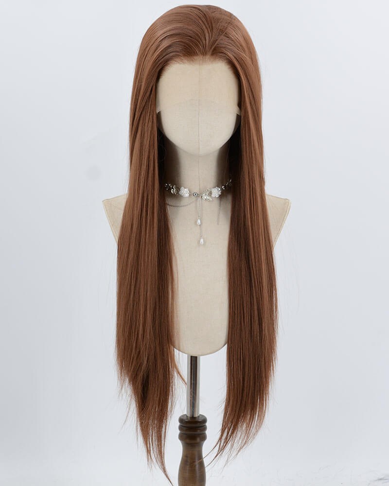 Brown Long Straight Synthetic Lace Front Wig WW984 — view 1