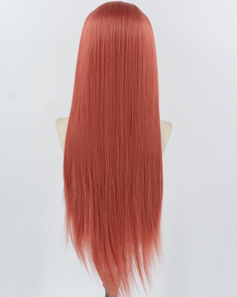 Pink Long Straight Synthetic Lace Front Wig WW945 — view 2
