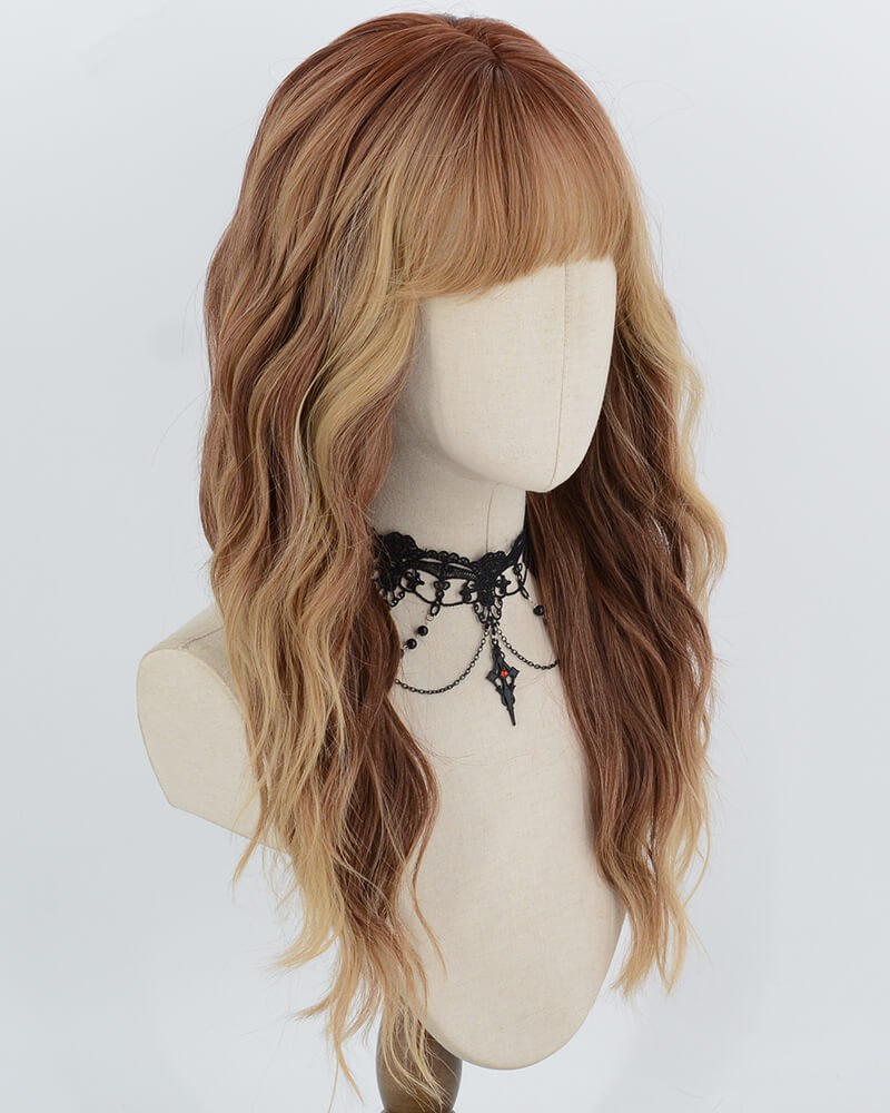Brown Ombre Curly Synthetic Wig HW873 — view 2