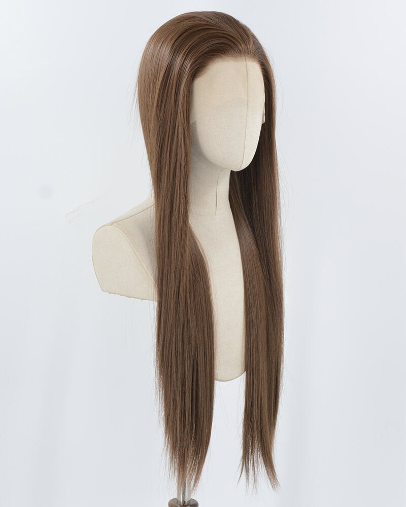 Brown Long Straight Synthetic Lace Front Wig WW952 — view 2