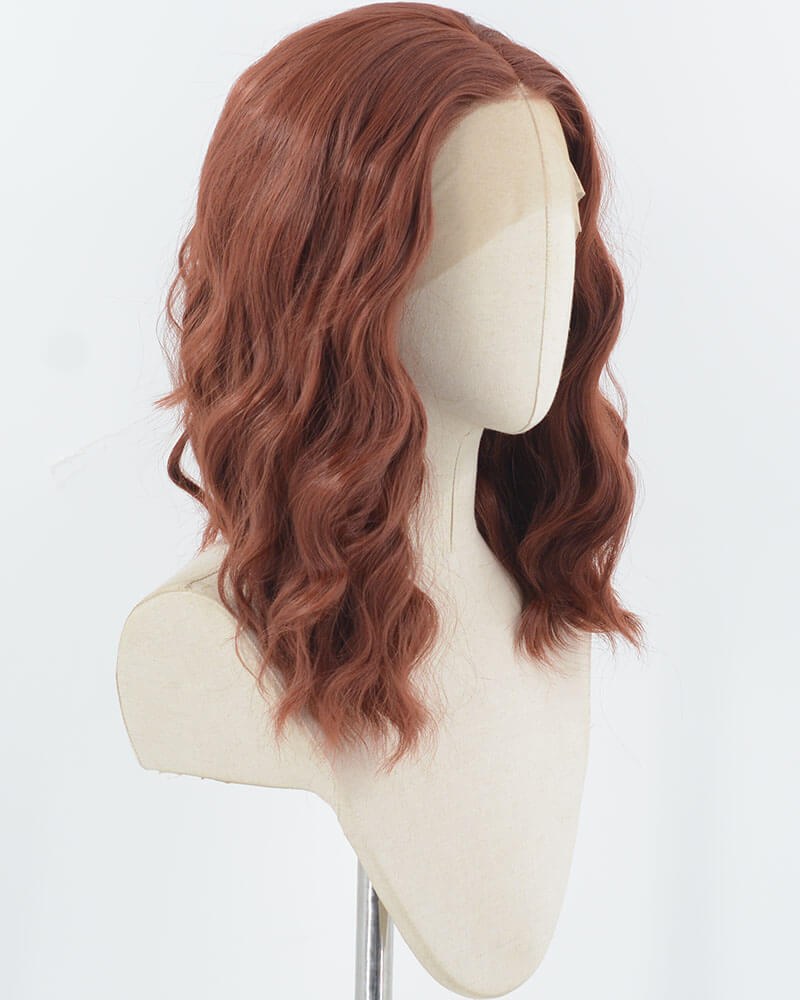Dark Auburn Red Short Curly Synthetic Lace Front Wig WW913 — view 2