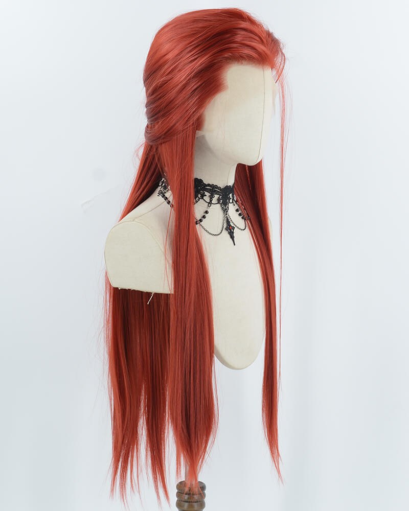 Red Straight Synthetic Lace Front Men's Wig MW053 — view 2