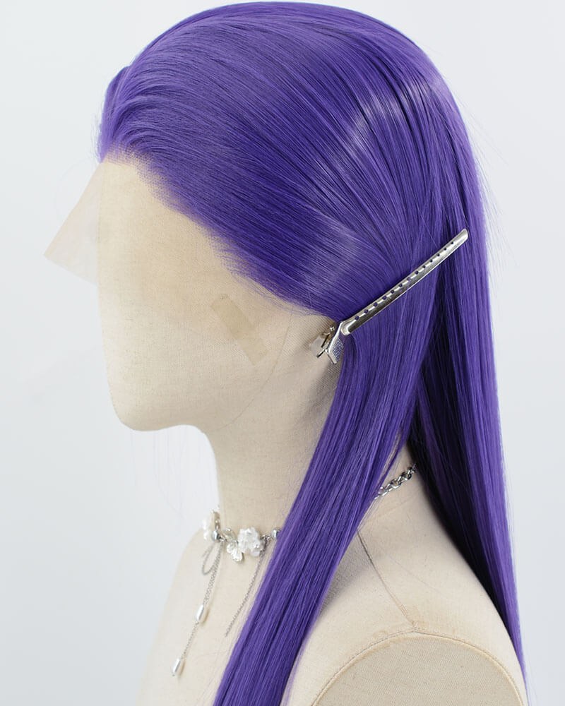 Purple Long Straight Synthetic Lace Front Wig WW980 — view 4