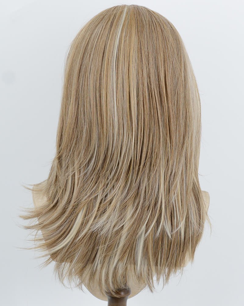 Ash Blonde with Brown Highlights Synthetic Lace Front Wig WW1062 — view 3