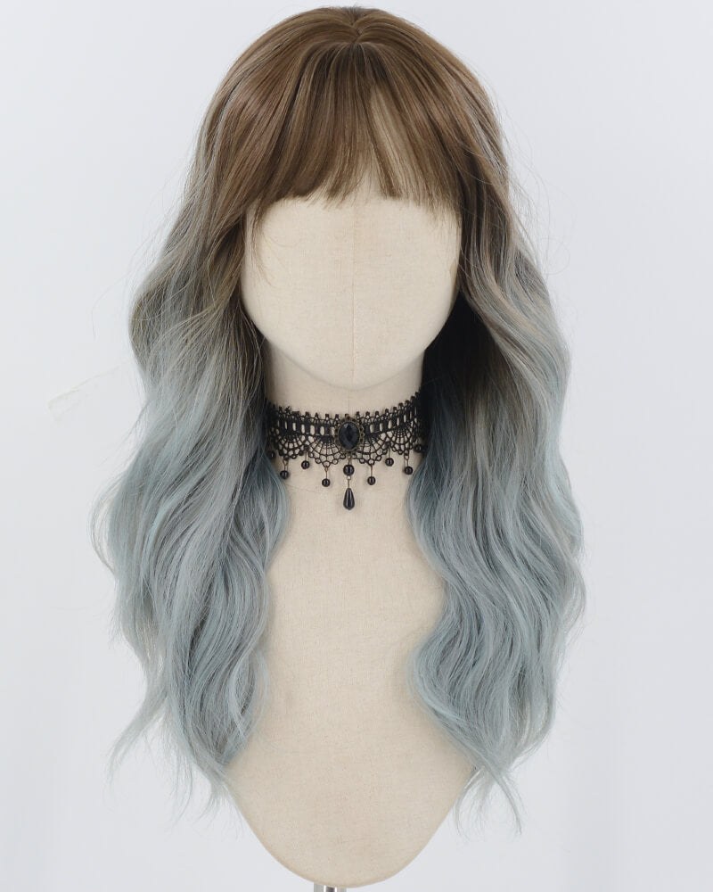 Brown Ombre Blue Synthetic Wig HW719 — view 1
