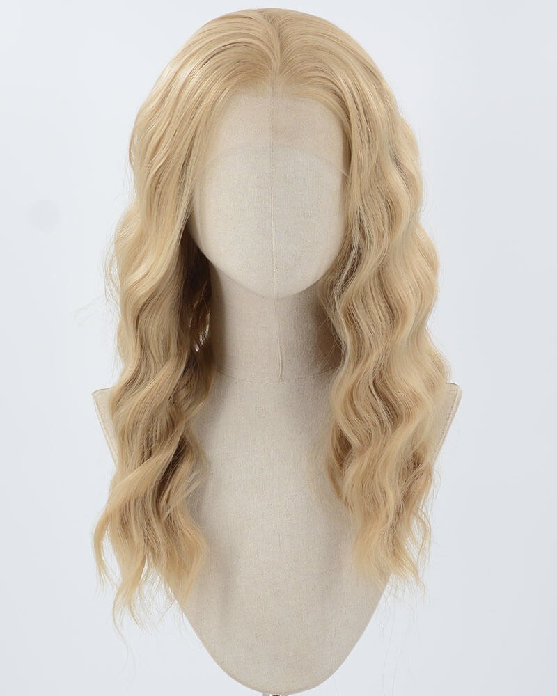 Blonde Curly Synthetic Lace Front Wig WW891 — view 1