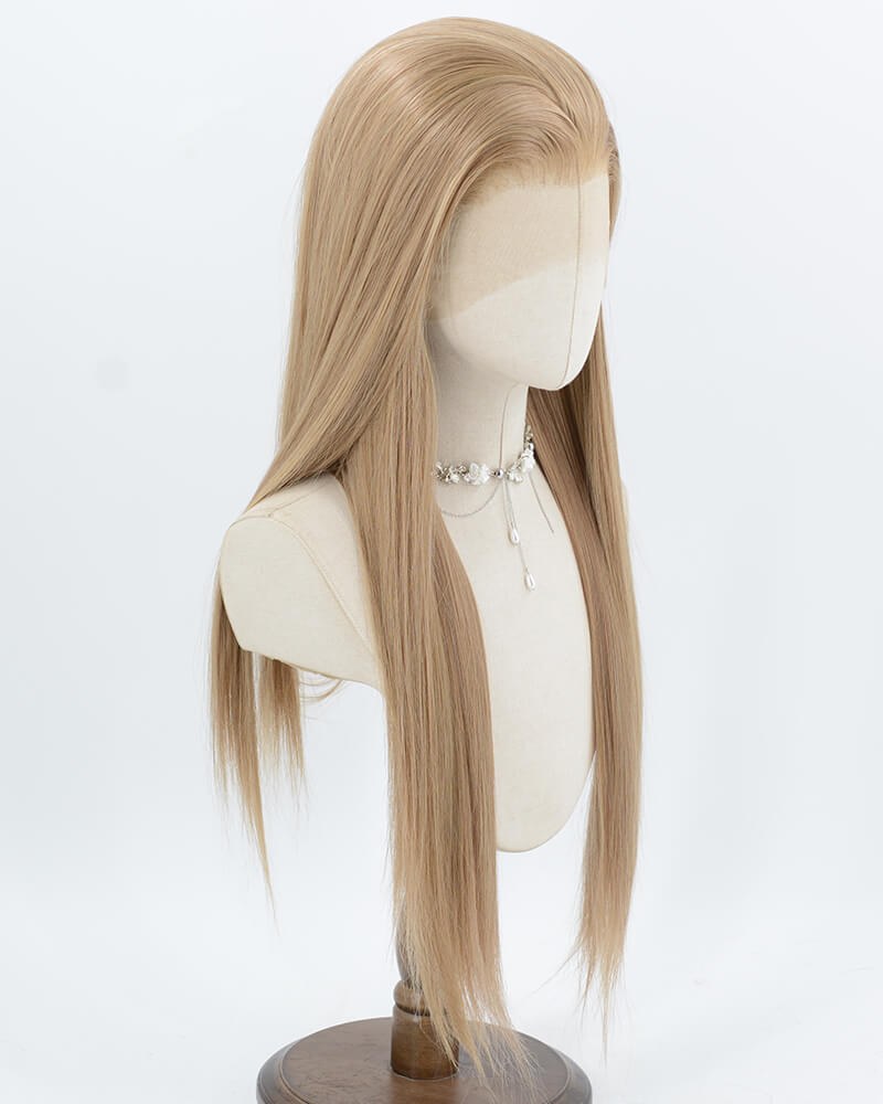 Long Straight Blonde Brown Synthetic Lace Front Wig WW1048 — view 2