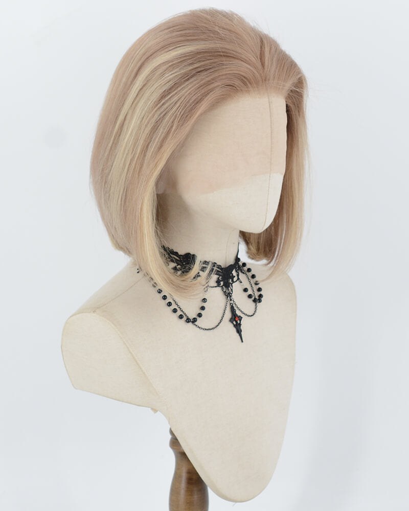 Ombre Blonde Short Human Hair Wig HT044 — view 2