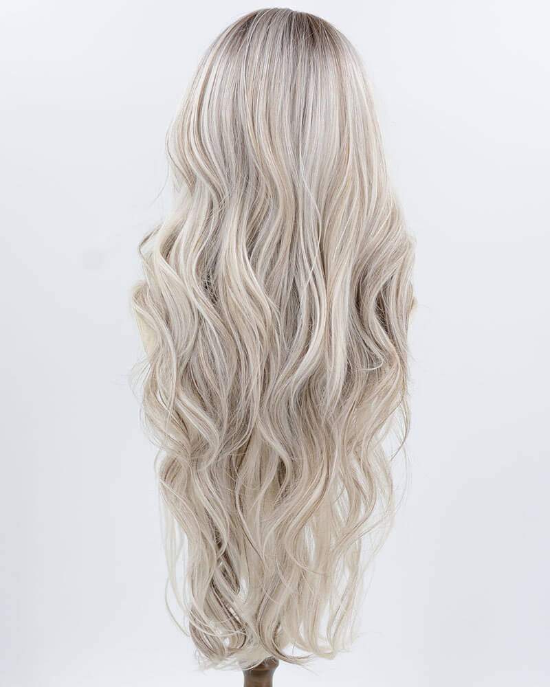 13*6 Brown Ombre Blonde Grey Synthetic Lace Front Wig WW997 — view 3
