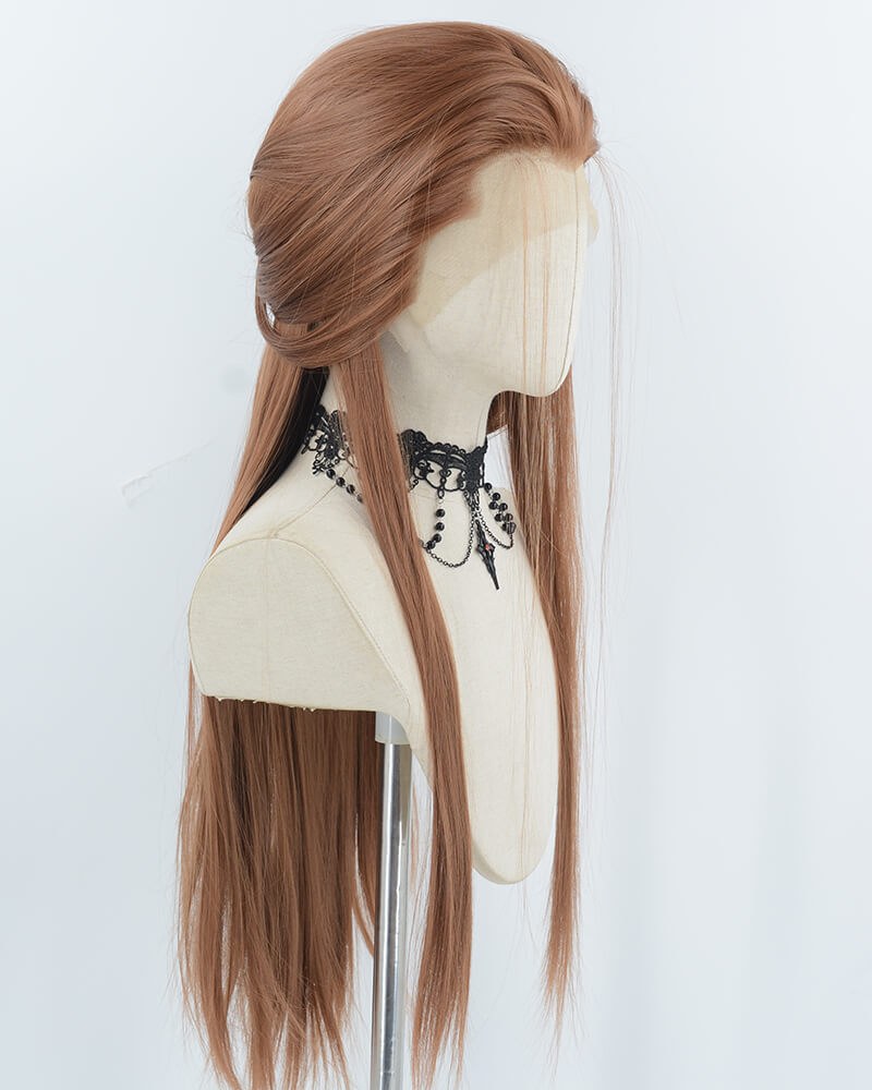 Brown Straight Synthetic Lace Front Men's Wig MW063 — view 2