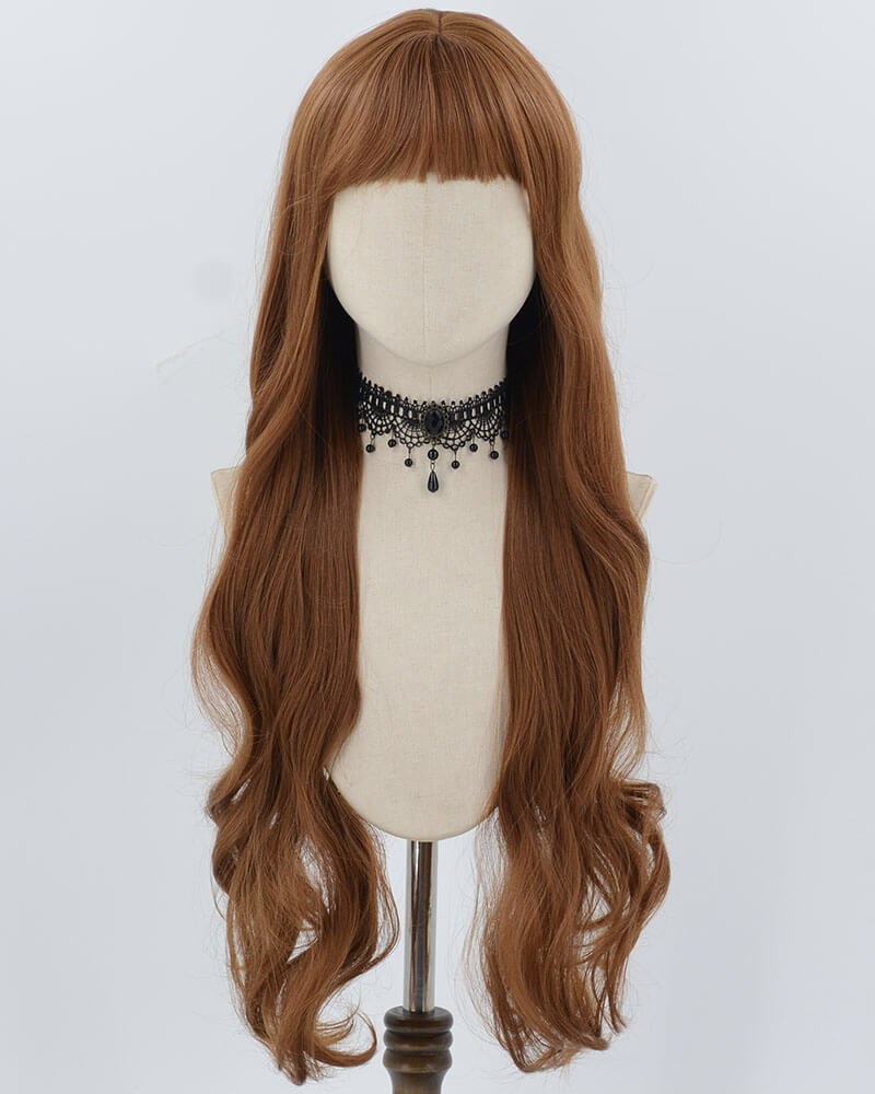 Long Brown Wavy Synthetic Wig HW659 — view 1