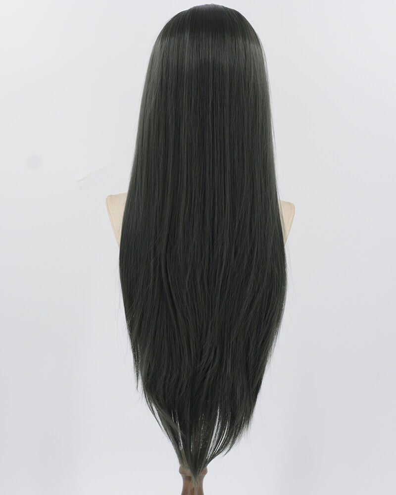 Dark Green Long Straight Synthetic Lace Front Wig WW939 — view 3