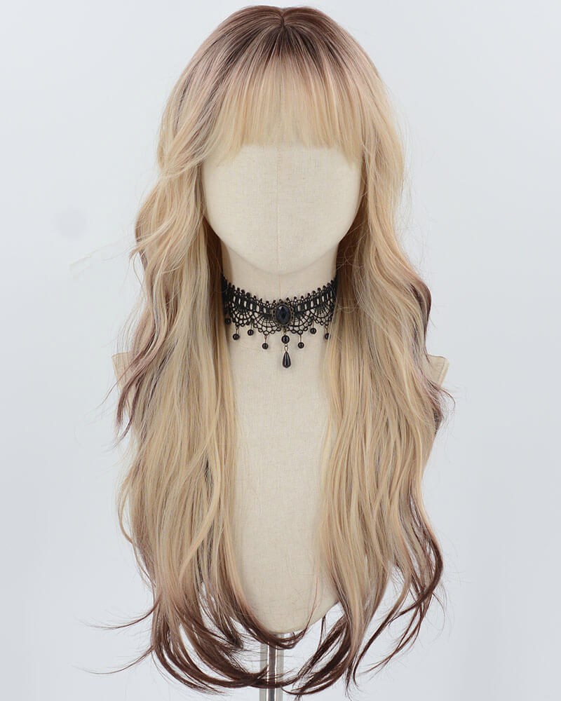 Blonde Ombre Brown Synthetic Wig HW668 — view 1