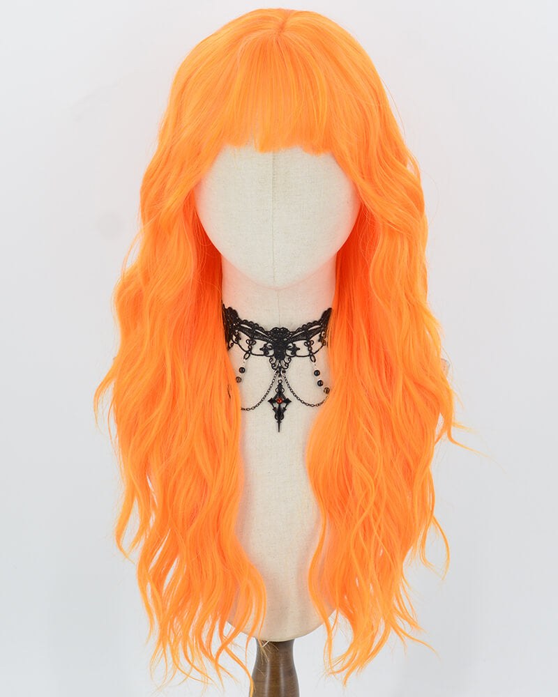 Catalog reference: Orange Long Wavy Synthetic Wig HW867