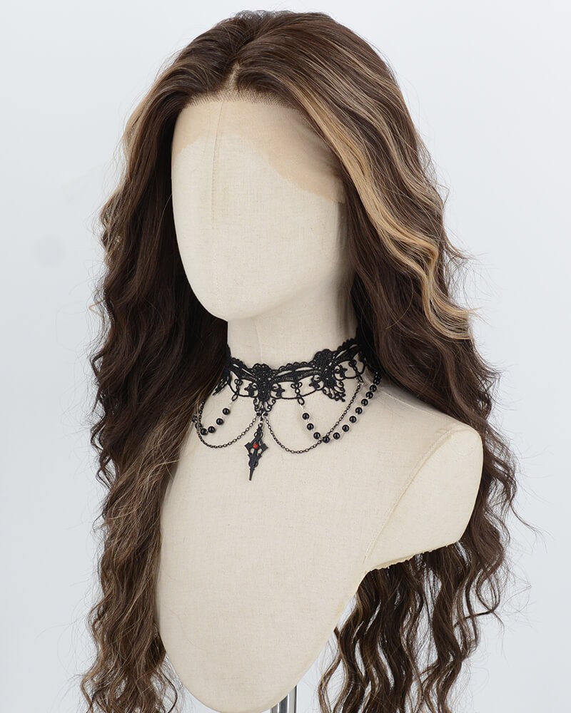 Brown Highlights Blonde Synthetic Lace Front Wig WW1061 — view 3