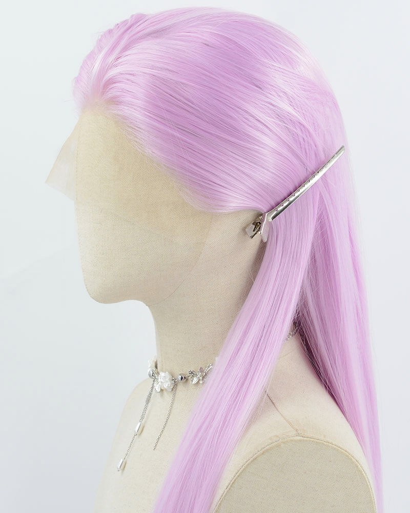 Purple Pink Long Straight Synthetic Lace Front Wig WW983 — view 4