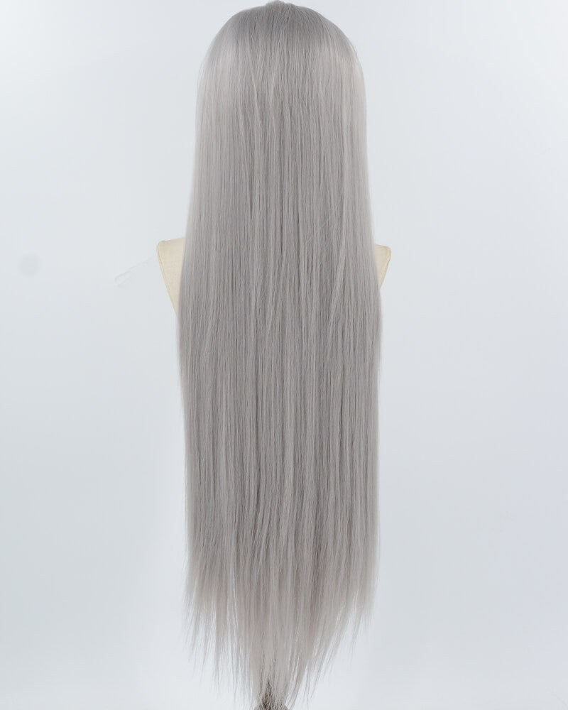 38Inch Long Dark Grey Synthetic Lace Front Wig WW960 — view 2