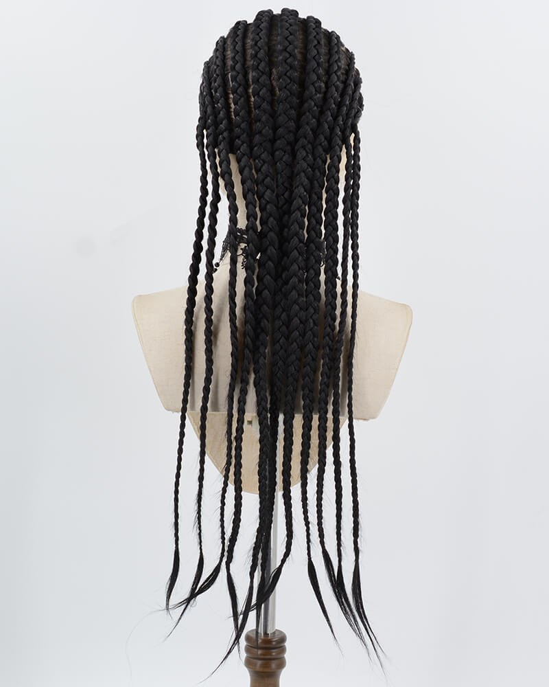 Black Braid Synthetic Full Front Wig WW1014 — view 4