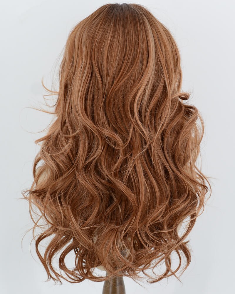 Ombre Copper Brown Wavy Synthetic Wig HW857 — view 4